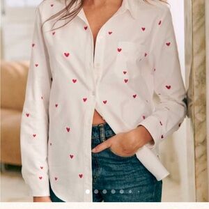 NWT Sezane heart Tomboy shirt size 36